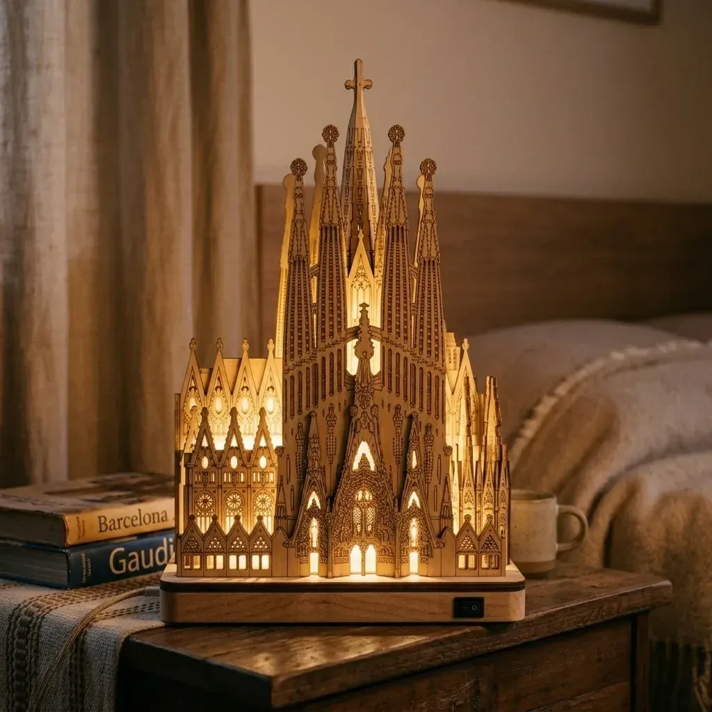 Wooden Night Light Sagrada Familia Home Decor