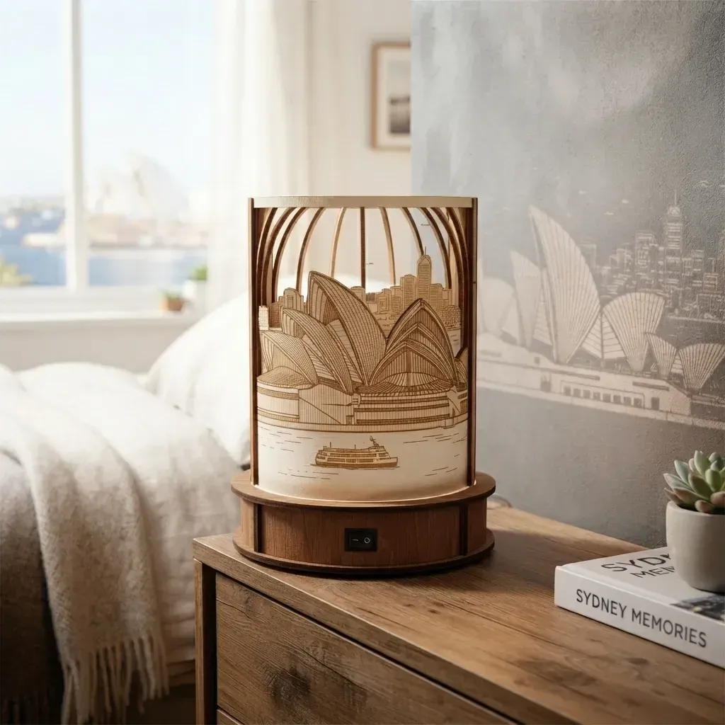Wooden Night Light Sydney Opera House Home Decor