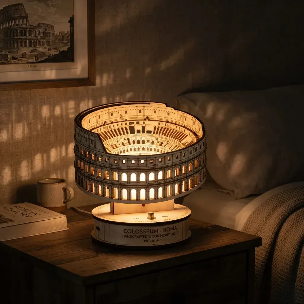 Wooden Night Light Colosseum Home Decor