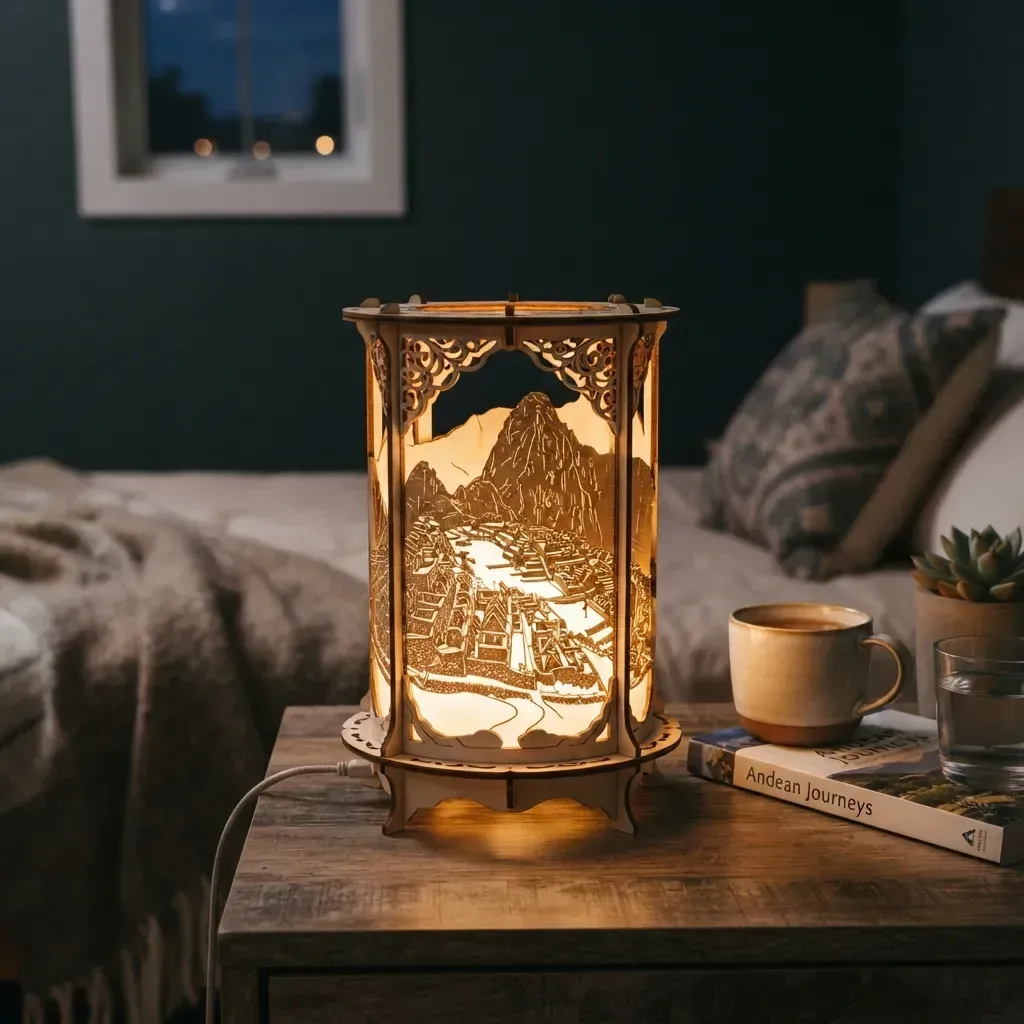 Wooden Night Light Machu Picchu Home Decor
