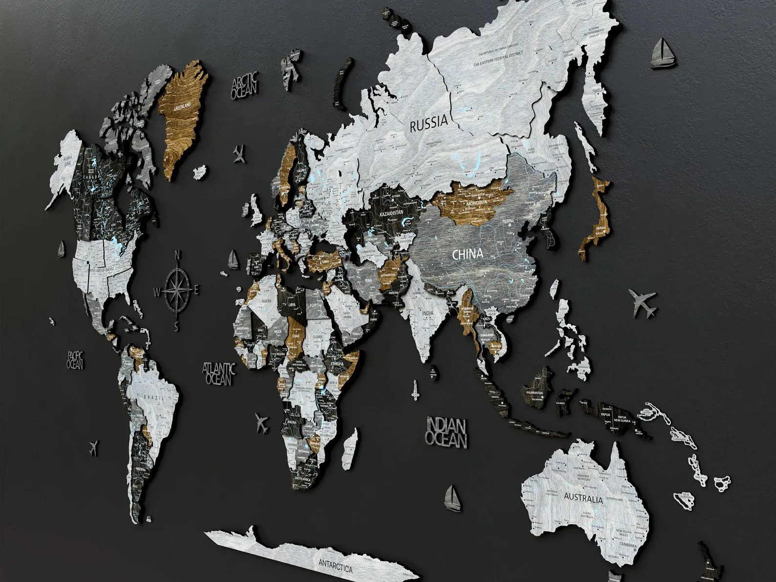 Engraved Wooden World Map Wall Art For Couples And Housewarming - Image 5