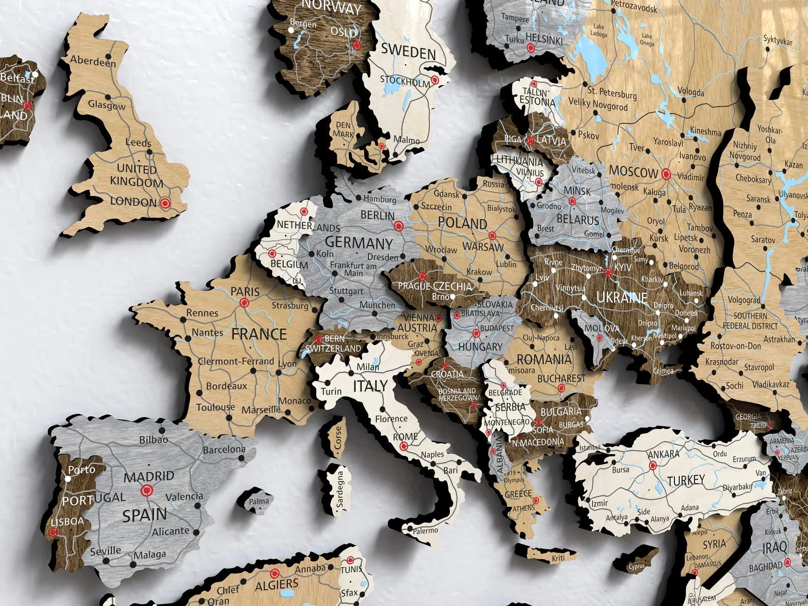 Rustic Wooden World Map Wall Decoration For Living Room Or Bedroom - Image 2