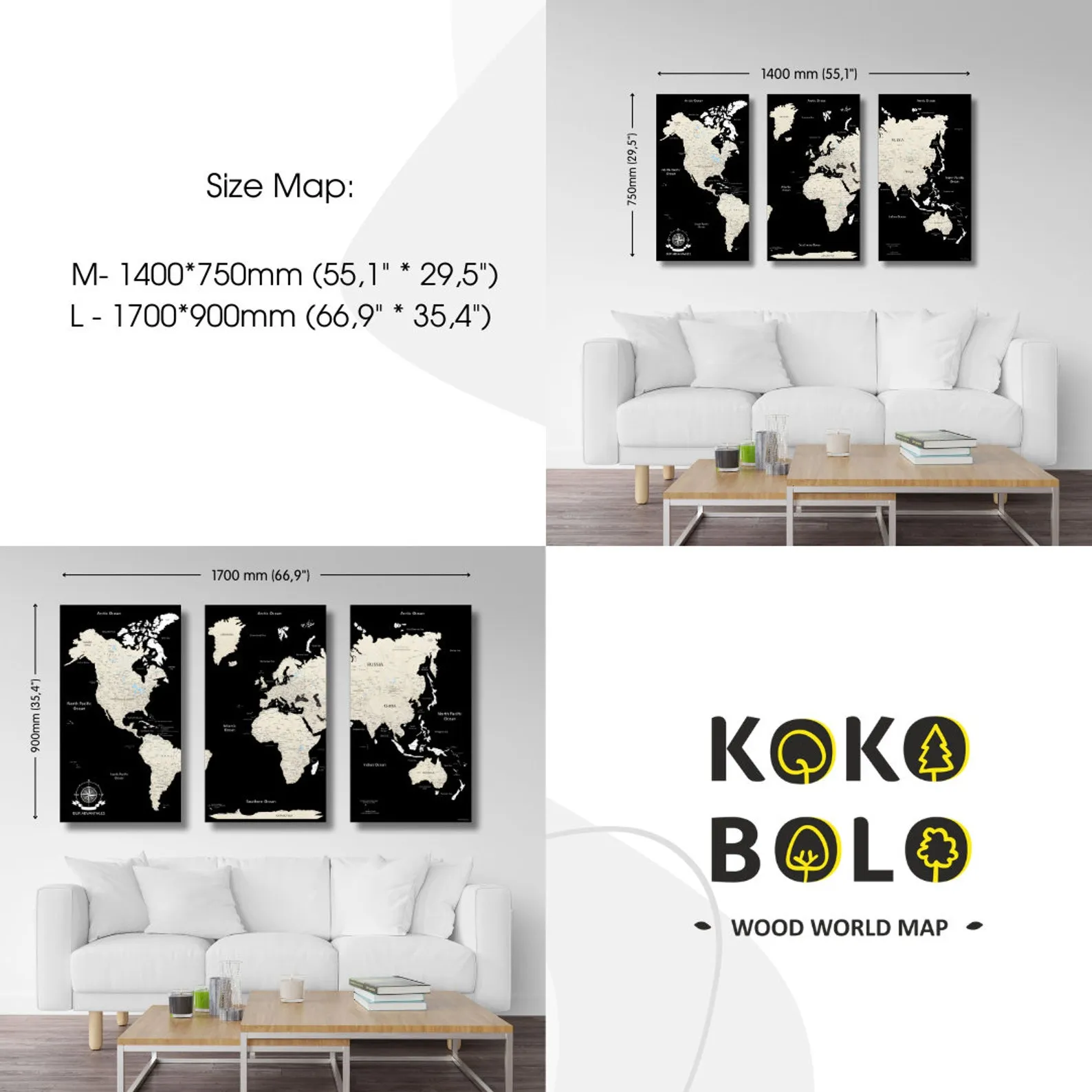 Carved Wooden World Map Relief Wall Panel With Push Pins - Image 7