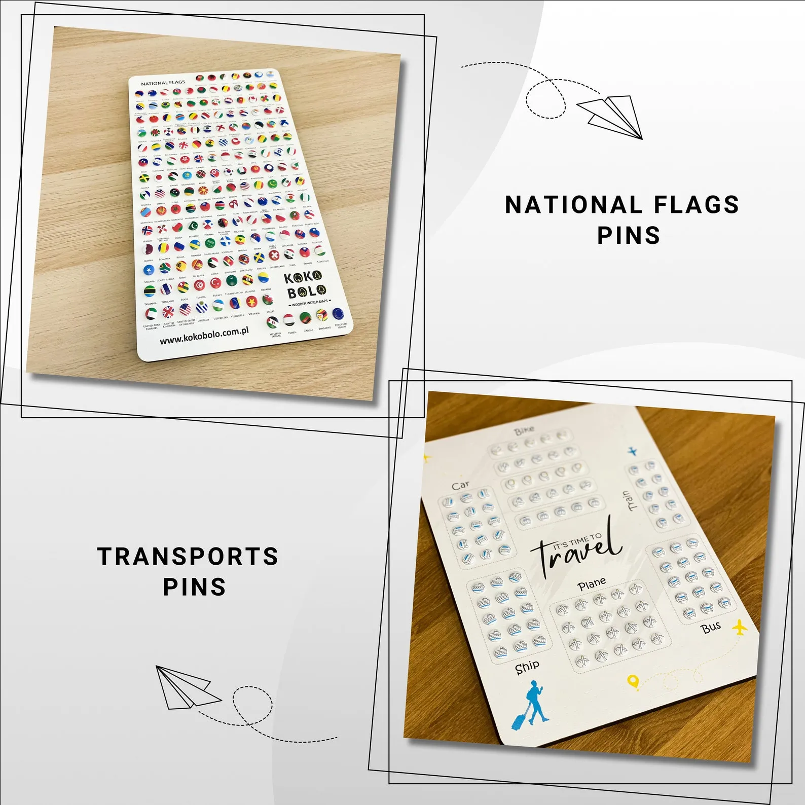 Large Cork World Map Wall Panel For Marking Past And Future Journeys - Image 10